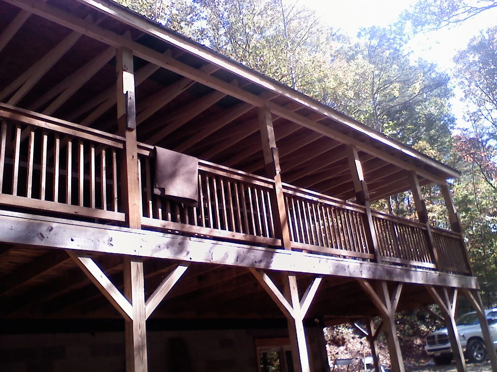 Timber framing under a new elevated porch and deck — Roof Leak Repair in Camino by Roofing Brothers